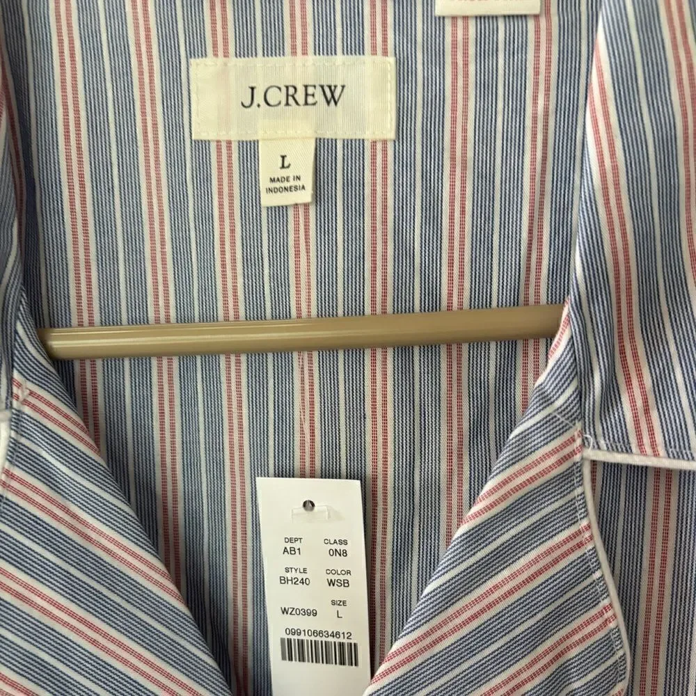 J.Crew Pajama Shirt in Cotton Poplin NWT